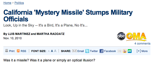 mystery missile